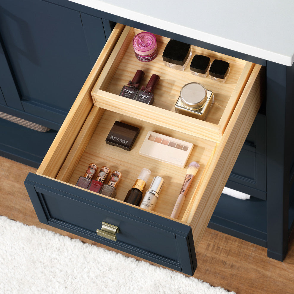 OVE Decors Stanley 42" Vanity, Midnight Blue With Power Bar