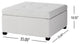 GDF Studio Carlyle Fabric Storage Ottoman, Light Gray Fabric