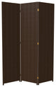 6' Tall Woven Fiber Room Divider, 3 Panel, Dark Mocha
