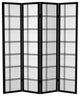 6' Tall Canvas Double Cross Room Divider, Black, 4 Panels