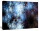 Blue White Starry Fractal Sky, Oversized Abstract Canvas Art Print, 60x40