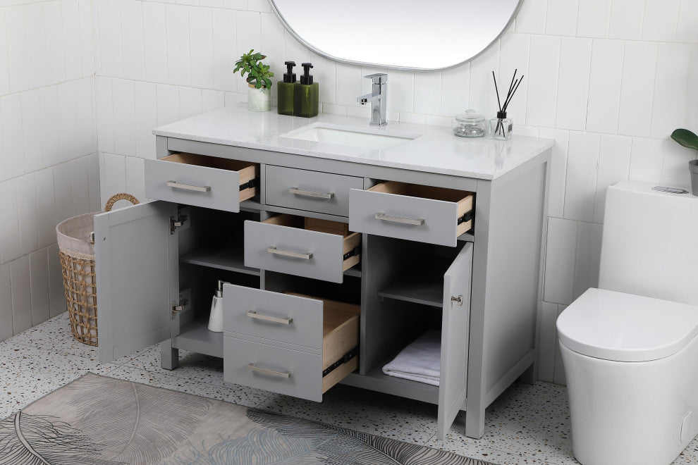 48" Single Bathroom Vanity, Grey