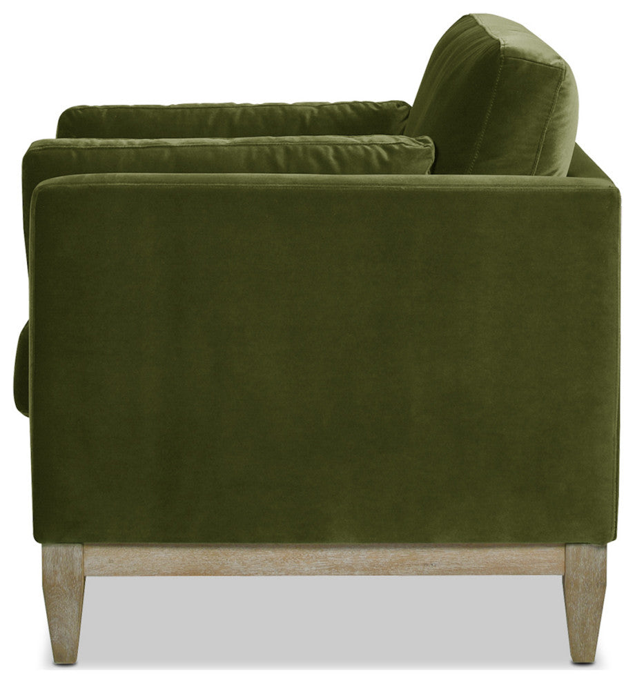 Knox 36" Modern Farmhouse Arm Chair, Olive Green Performance Velvet