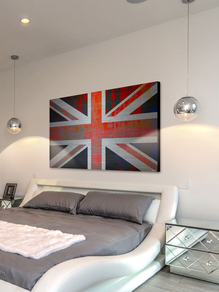 "Union Jack" Print on Brushed Aluminum, 36"x24"