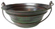15" Round Copper Vessel BUCKET Sink with Green Distressed Exterior