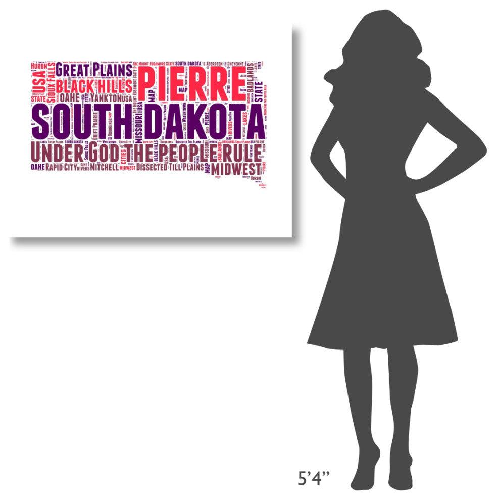 "South Dakota Word Cloud Map" Fine Art Print