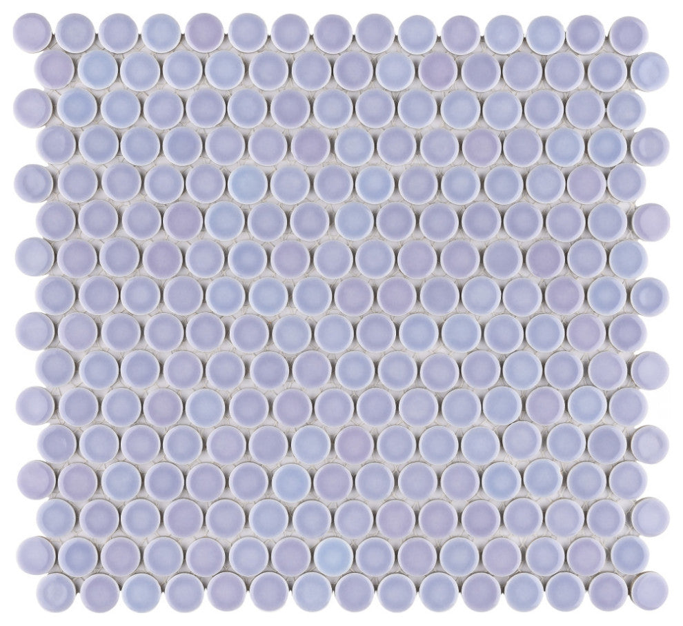 Hudson Penny Porcelain Mosaic Floor and Wall Tile, Lavender