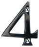3" Brass Numeral, 4, Polished Chrome