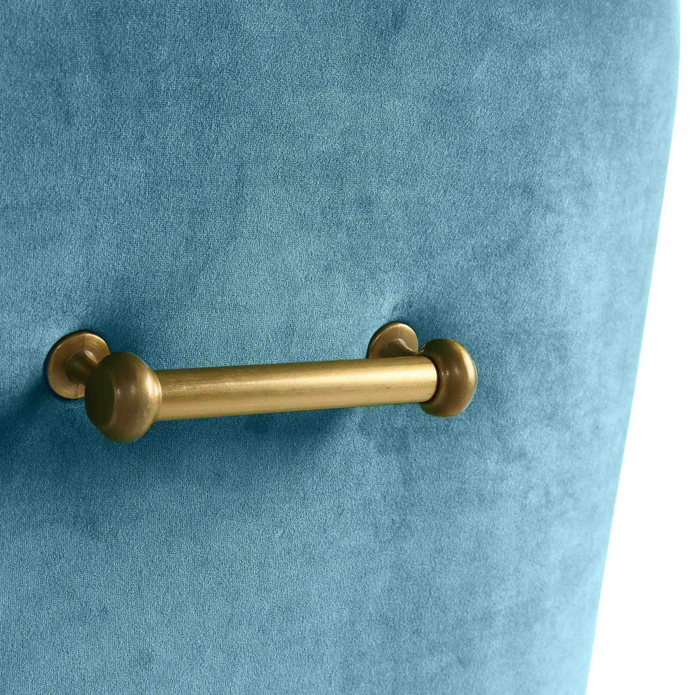 Beatrix Velvet Side Chair, Sea Blue