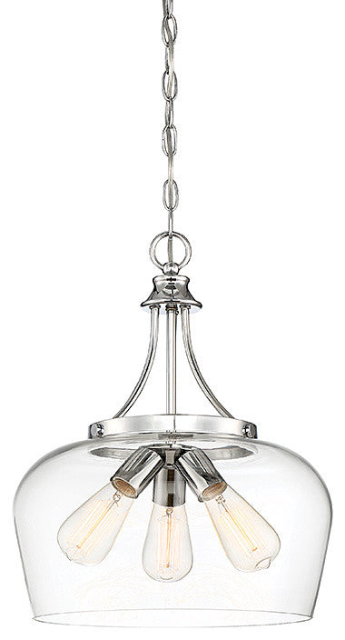 Octave 3-Light Pendant, Polished Chrome