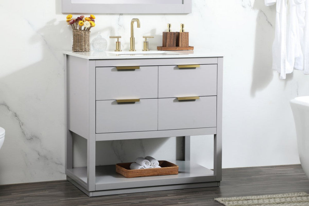 Elegant VF19236GR 36"Single Bathroom Vanity, Gray