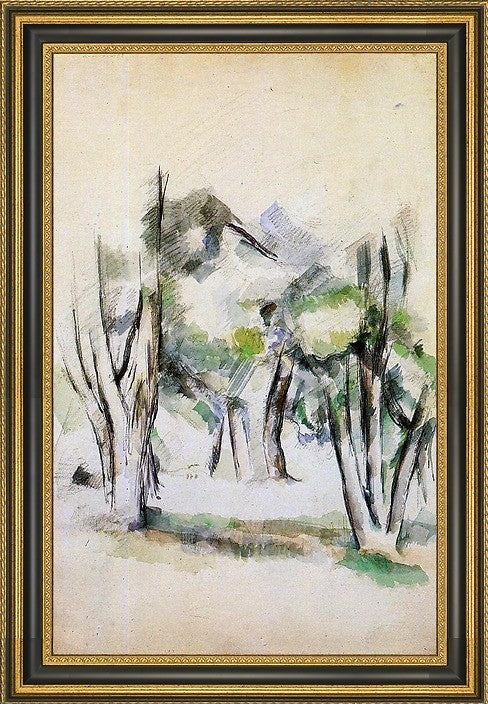 Paul Cezanne Trees - 16" x 24" Framed Premium Canvas Print