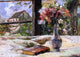 Paul Gauguin Vase of Flowers and Window Premium Canvas Print