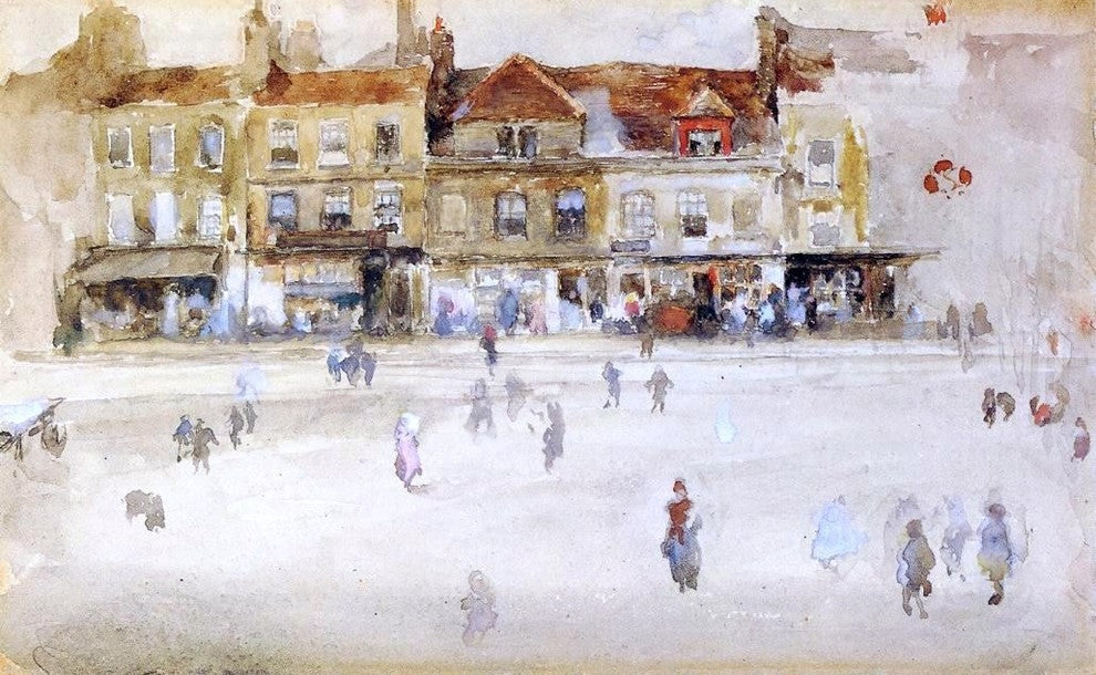 James McNeill Whistler Chelsea Shops - 18" x 27" Premium Canvas Print