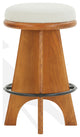 Safavieh Couture Bellarita Swivel Counter Stool, Ivory/Walnut
