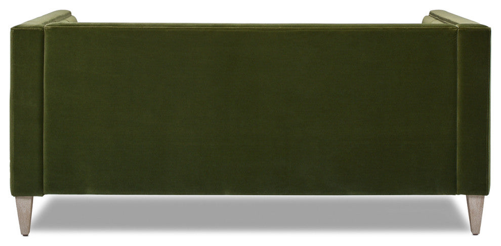 James 74" Modern Tufted Tuxedo Sofa, Olive Green Performance Velvet
