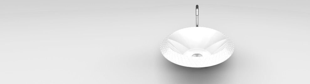 Kona Bathroom Sink, White Polish