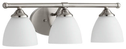 5150-3-65 Brooks Transitional Light Vanity, Satin Nickel With Satin Opal