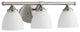 5150-3-65 Brooks Transitional Light Vanity, Satin Nickel With Satin Opal