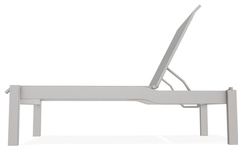 Leeward Sling Stackable Outdoor Chaise Lounge, Alloy/Warm Gray