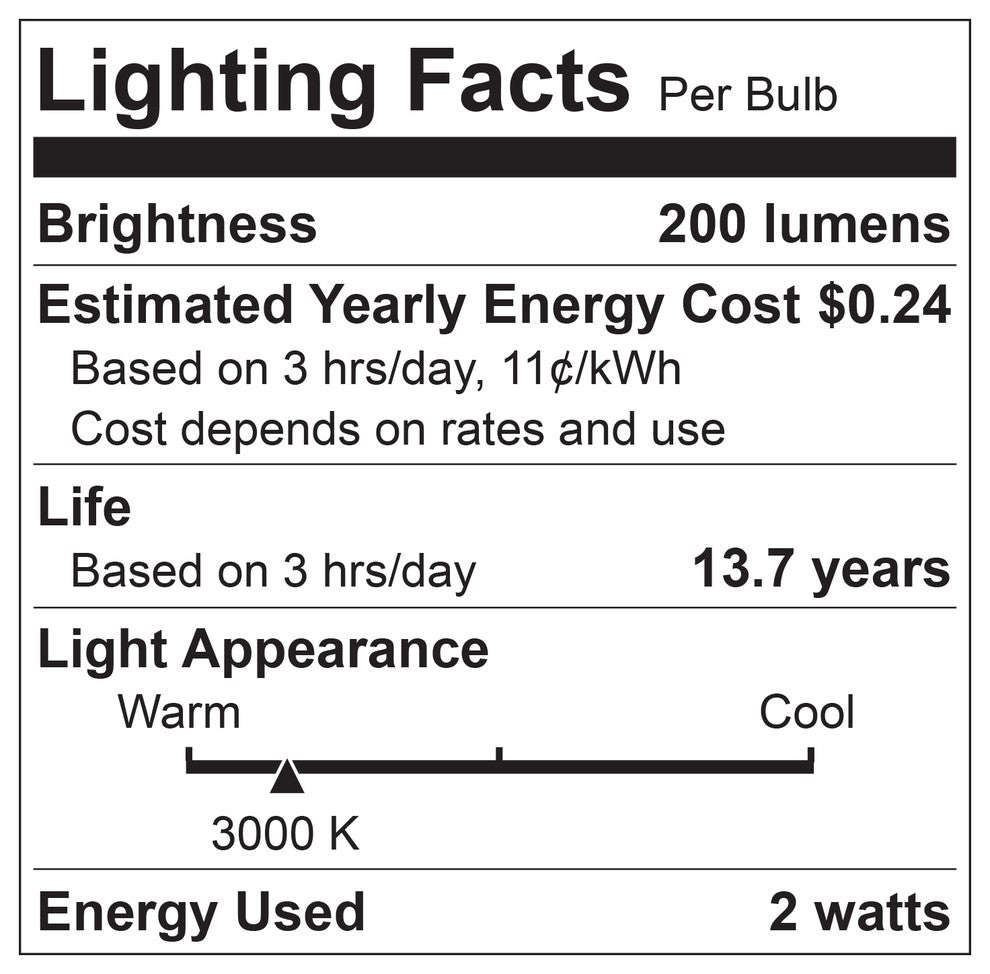 6-Pack Sunlite LED G9 Base Bulbs, 2W (25W Equal), 200 Lumen, 3000K Warm White