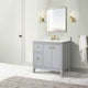 37" Single Sink Vanity, French Gray With Engineered Stone Top