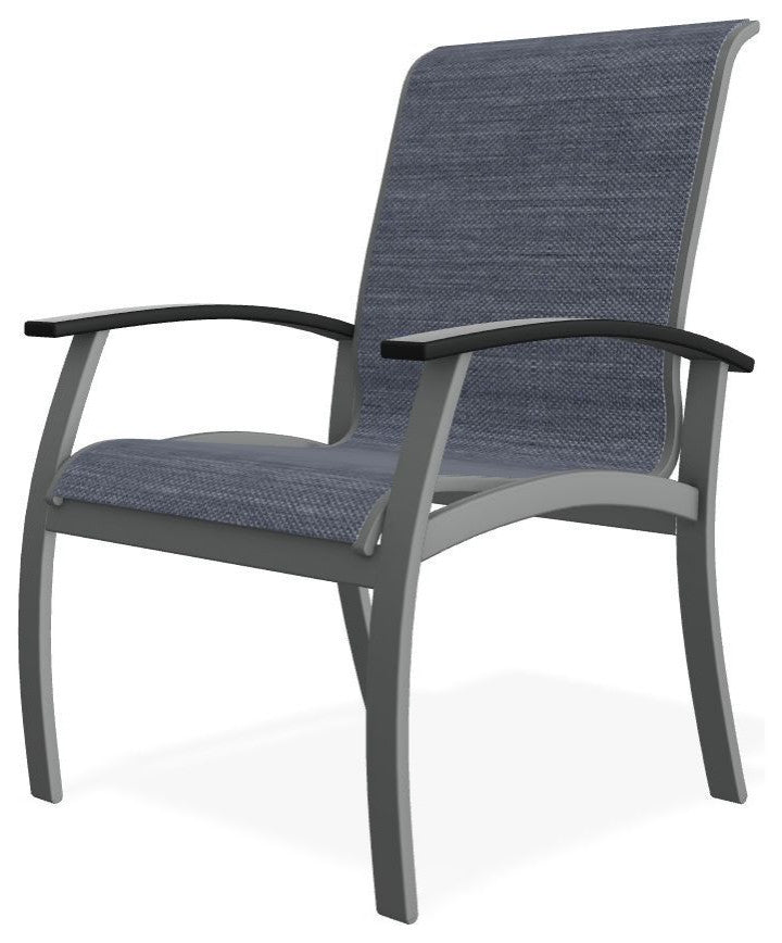 Belle Isle Sling Outdoor Dining Chair, Augustine Denim/Graphite