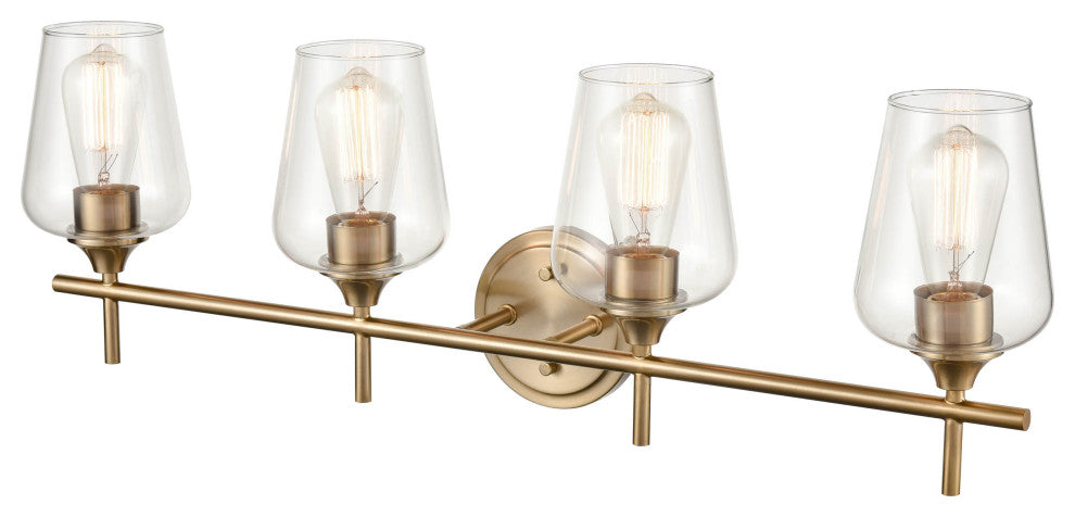Ashford Collection 4 Light 31" Modern Gold  Bathroom Vanity Light