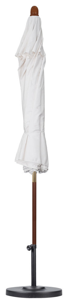 9' Square Push Lift Wood Umbrella, Olefin, Terrace Adobe