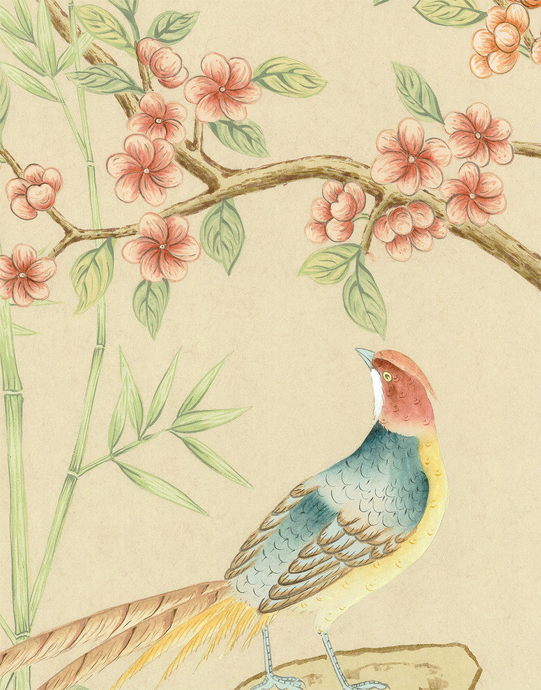 Chinoiserie Wall Mural Rafah, Fresco, Sample
