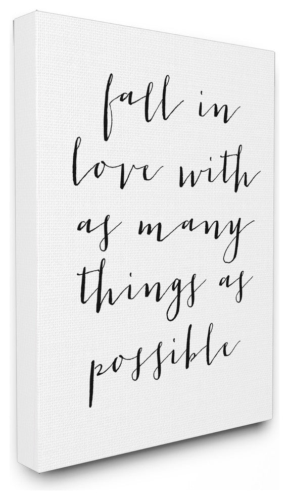 "Fall In Love With As Many Things As Possible" Stretched Canvas Wall Art