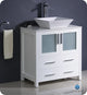 Torino 30" Bathroom Cabinet, Base: White, With Top, Vessel Sink