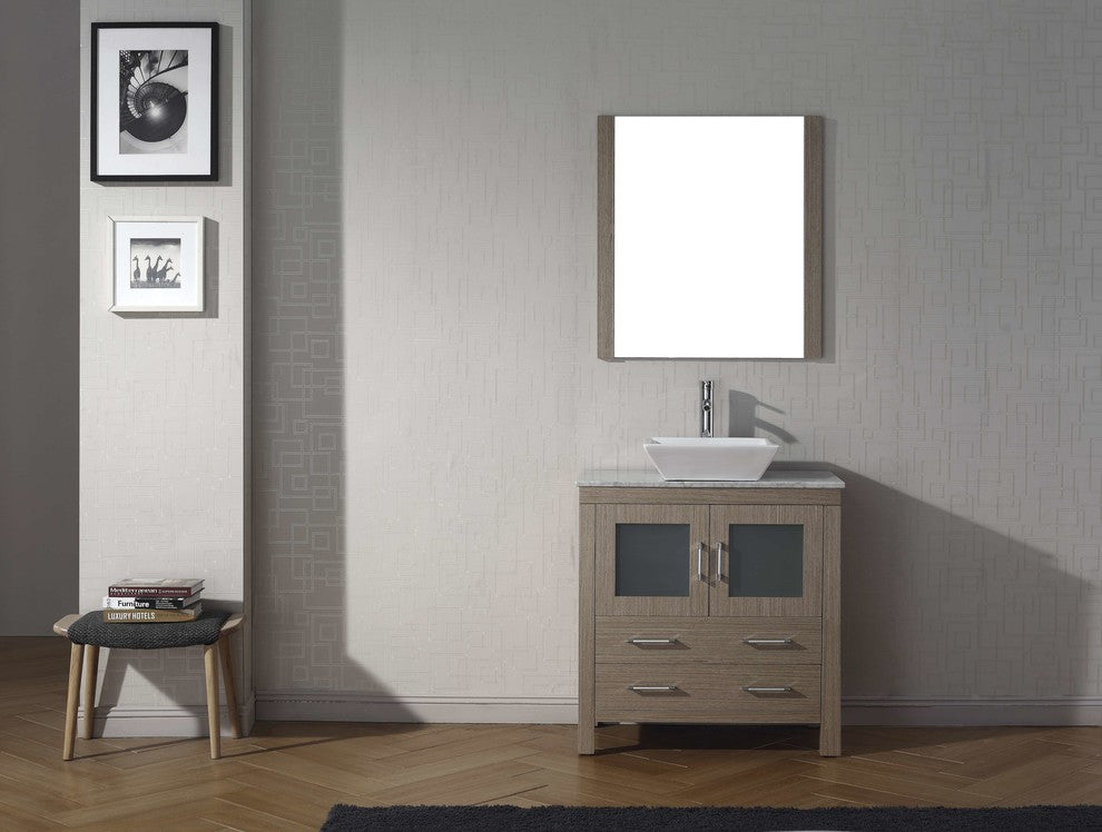 Dior 32" Single Bathroom Vanity Cabinet Set, Dark Oak, 31.5"