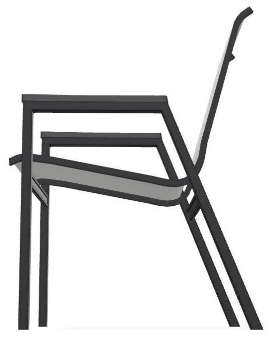 Bazza Sling Stackable Outdoor Dining Chair, Alloy/Black