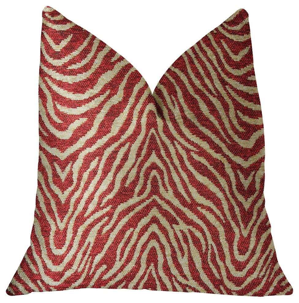 Oasis Waves Red Luxury Throw Pillow, 22"x22"