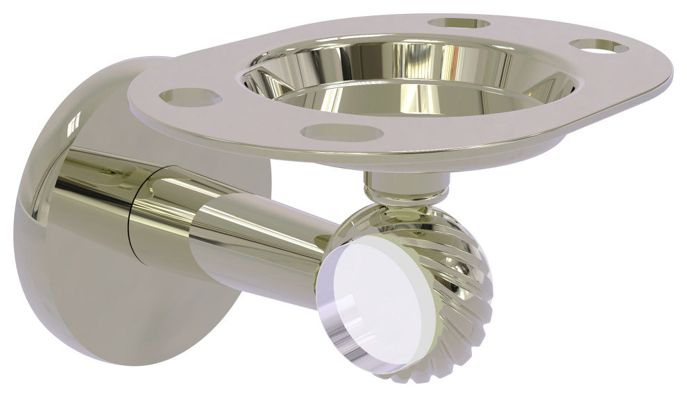 Clearview Tumbler and Toothbrush Holder with Twisted Accents, Polished Nickel