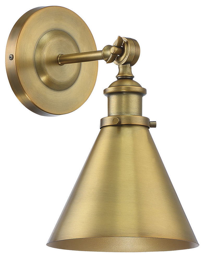 Glenn 1-Light Wall Sconce, Warm Brass, 12"