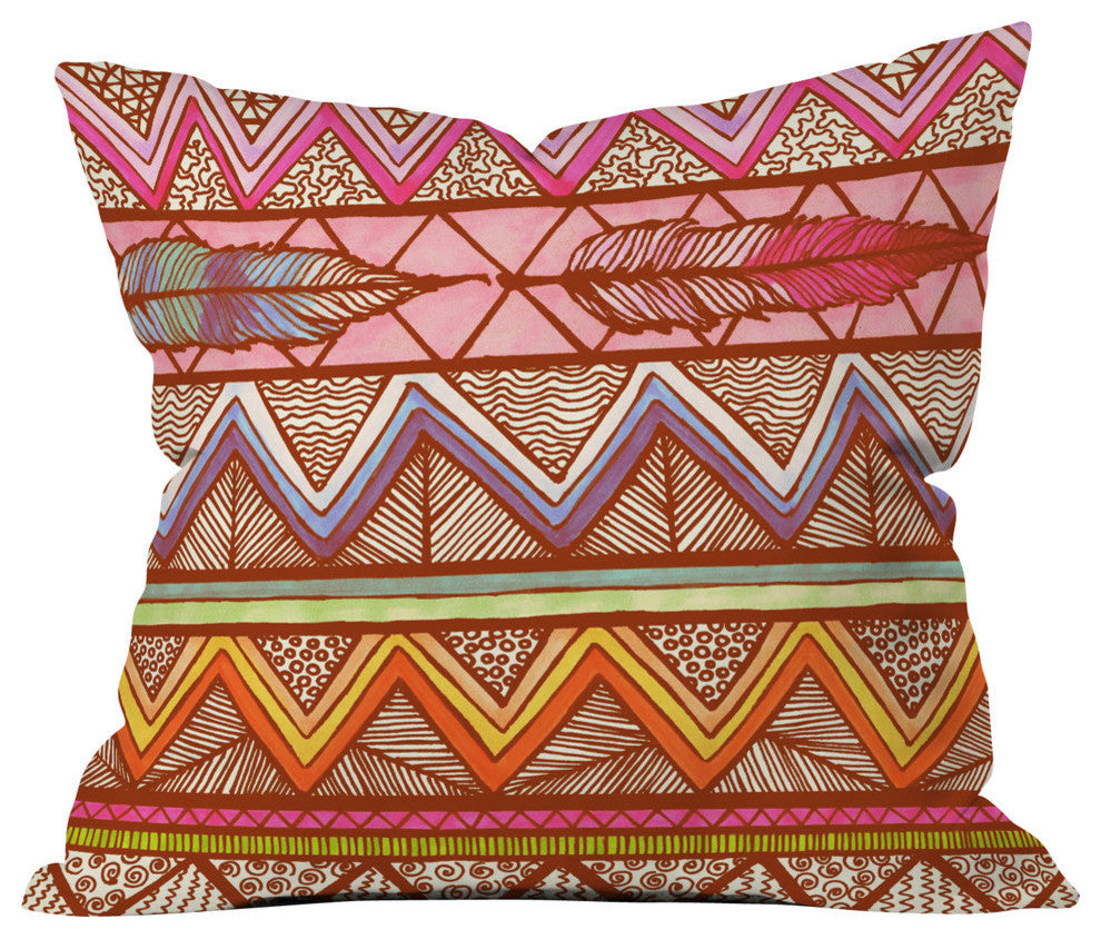 Lisa Argyropoulos Two Feathers Outdoor Throw Pillow