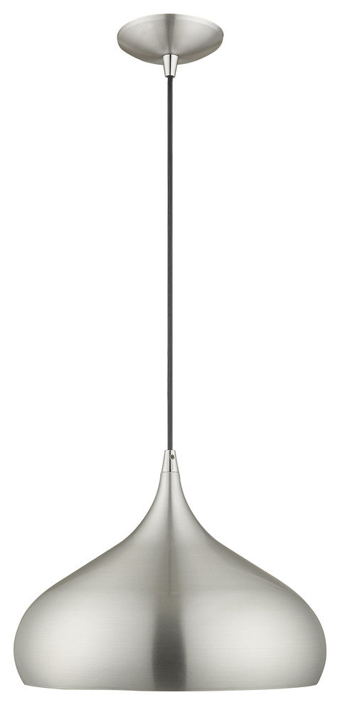 Livex Lighting Brushed Aluminum 1-Light Mini Pendant