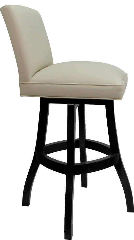 Swivel Wood Counter, Bar or Extra Tall Stool - Sommerville on S-Base, Ocean Beige Vinyl - Black, 26"