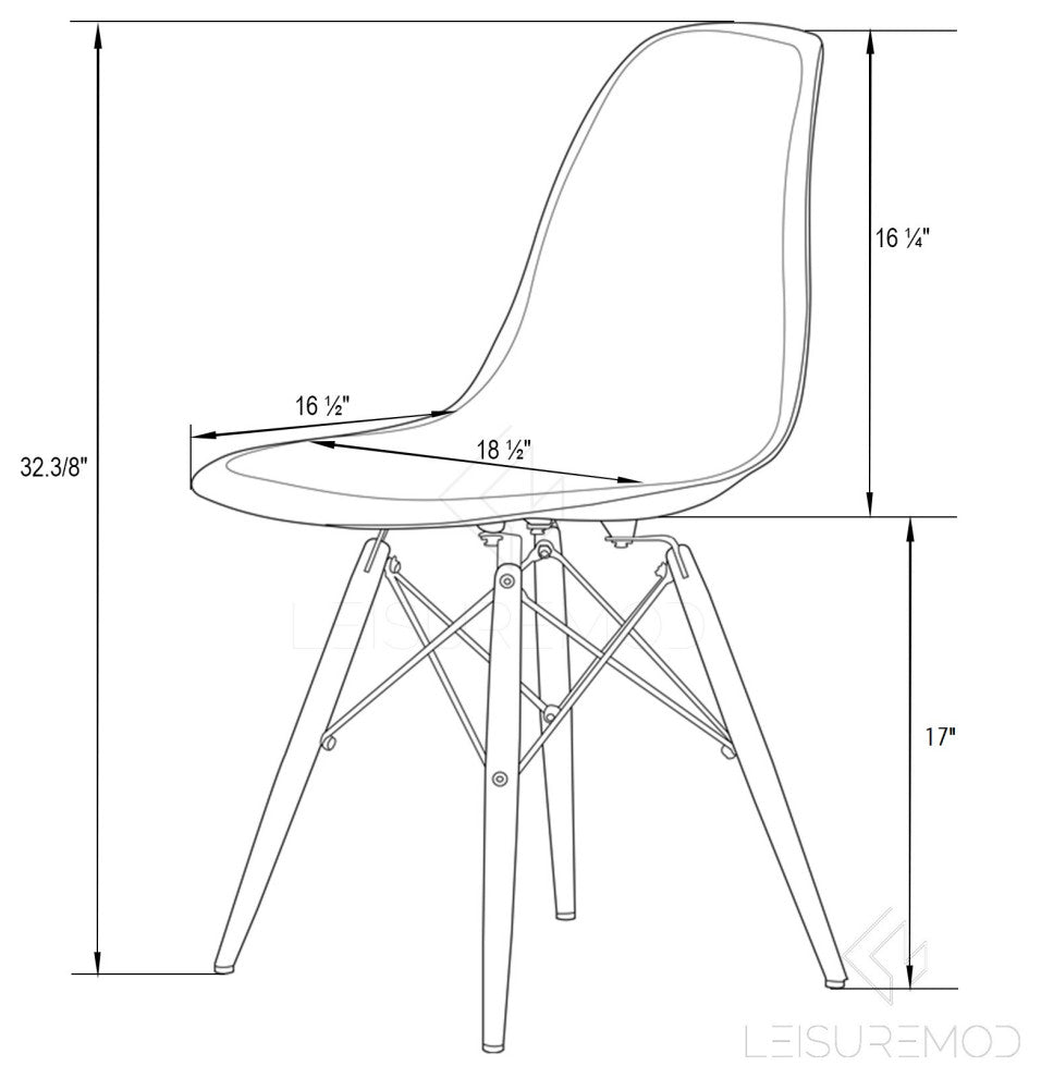 LeisureMod Dover Molded Dining Side Chair With Acrylic Base, Clear