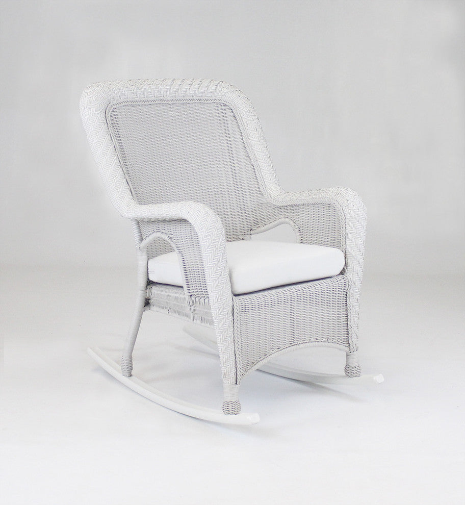 Key West Rustic White Rocker, Rave Kiwi