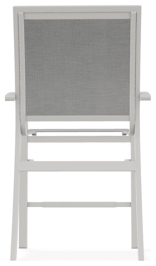 Kendall Sling Balcony Height Stackable Outdoor Stool, Alloy/Snow