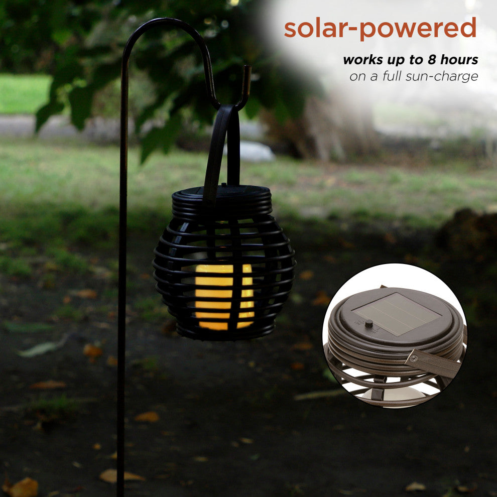 Solar LED Lantern With Shepherd's Hook Metal Stake