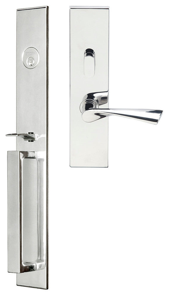 Breeze Lever, Mortise Entry Handleset, Right Hand, Polished Stainless Steel