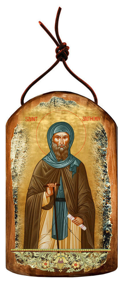 Icon Saint Anthony Wooden Ornament