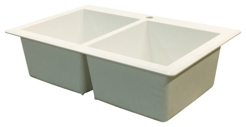 33.0625-in x 22.0625-in Drop-in Radius Granite Kitchen Sink