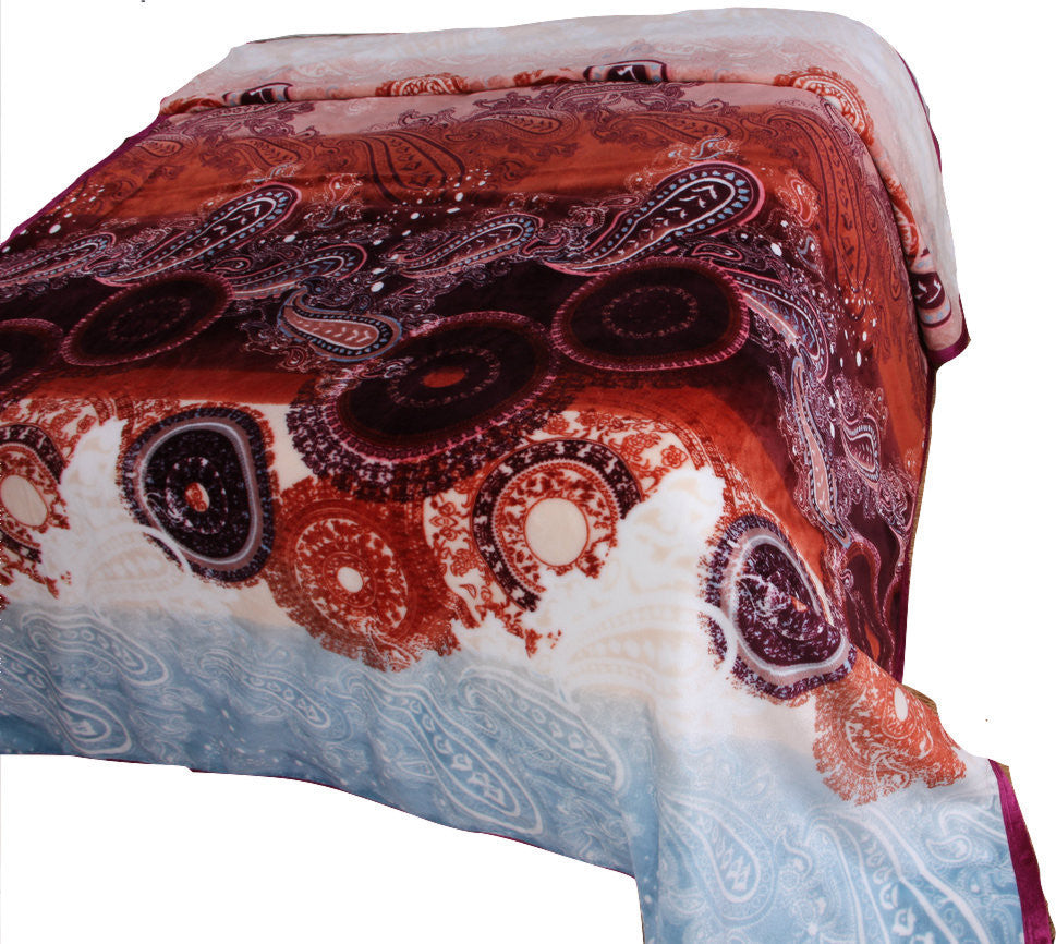 Lightweight Soft Fleece Paisley Floral Throw Blanket, Multicolor, Multi, 66"x90"