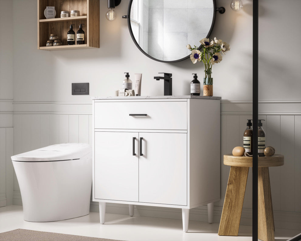 Home Living 30" Single Bathroom Vanity, White