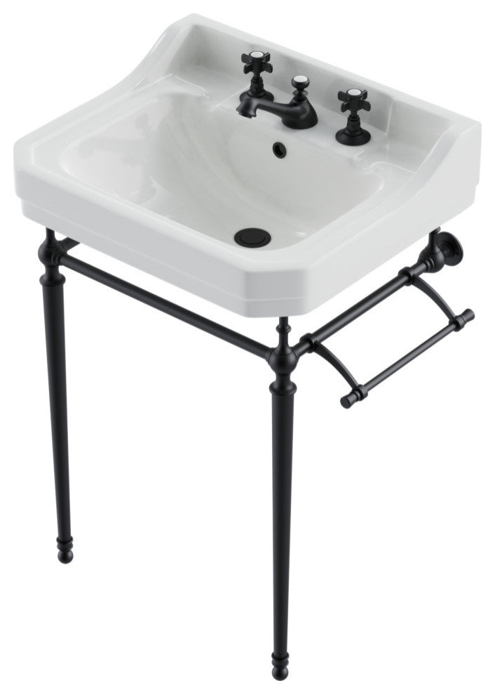 24" Wellington Console Sink With Matte Black Stand